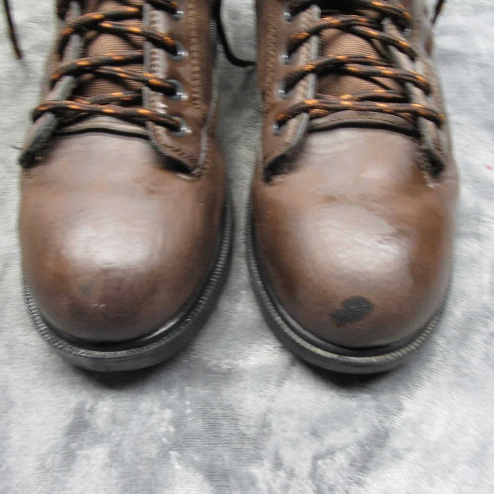 Brahma Work Boots Men 12 Brown Leather Steel Toe Oil Slip Resistant Lace Logger